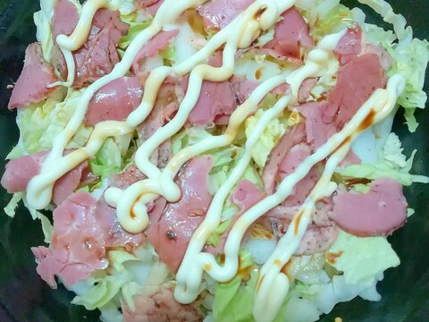 ヘルシーおつまみ☆白菜とペッパーサラミのマヨサラダ